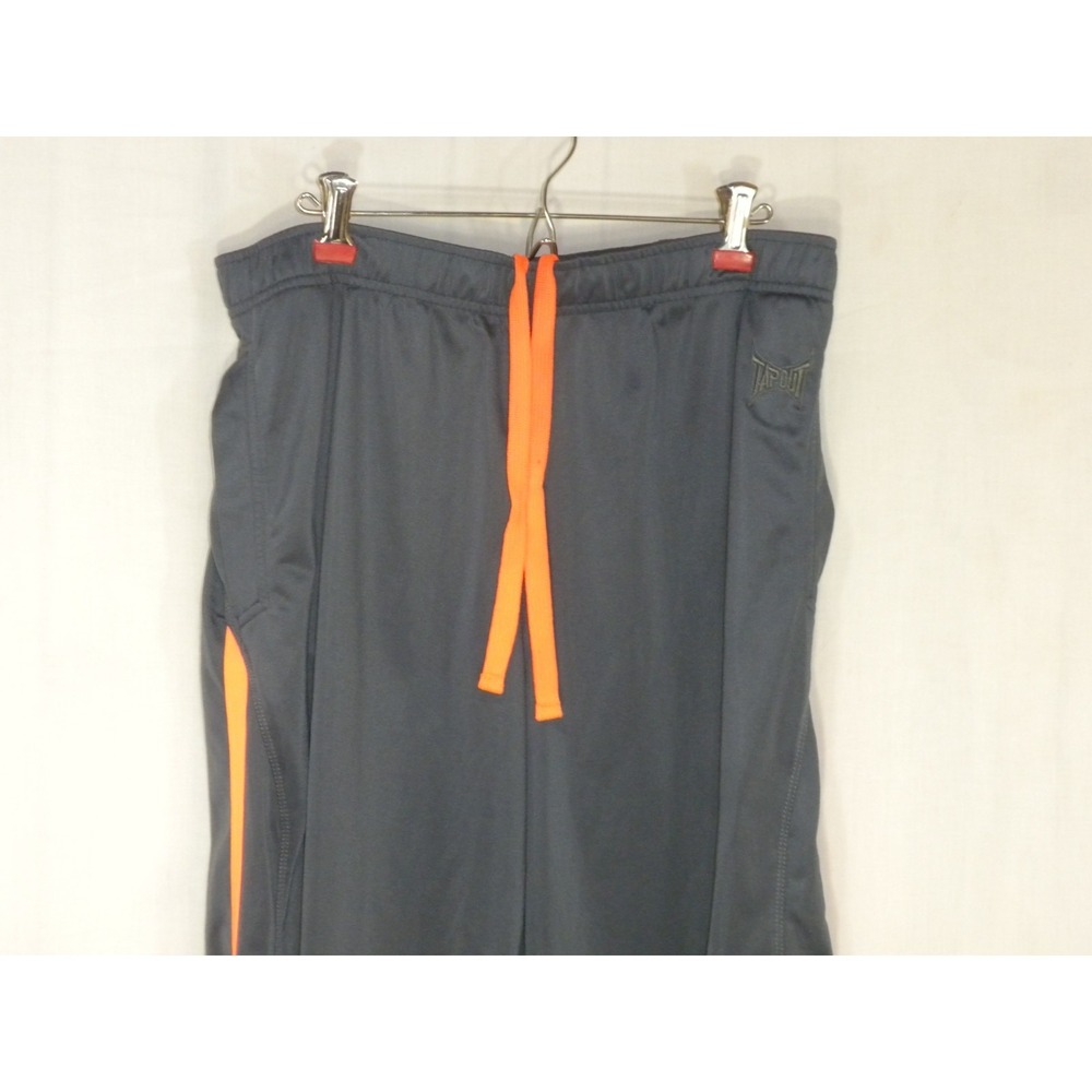 Tapout Sweatpants Joggers Mens L Gray Orange‎ MMA Training Fight Warm Up Y2K - Picture 2 of 11